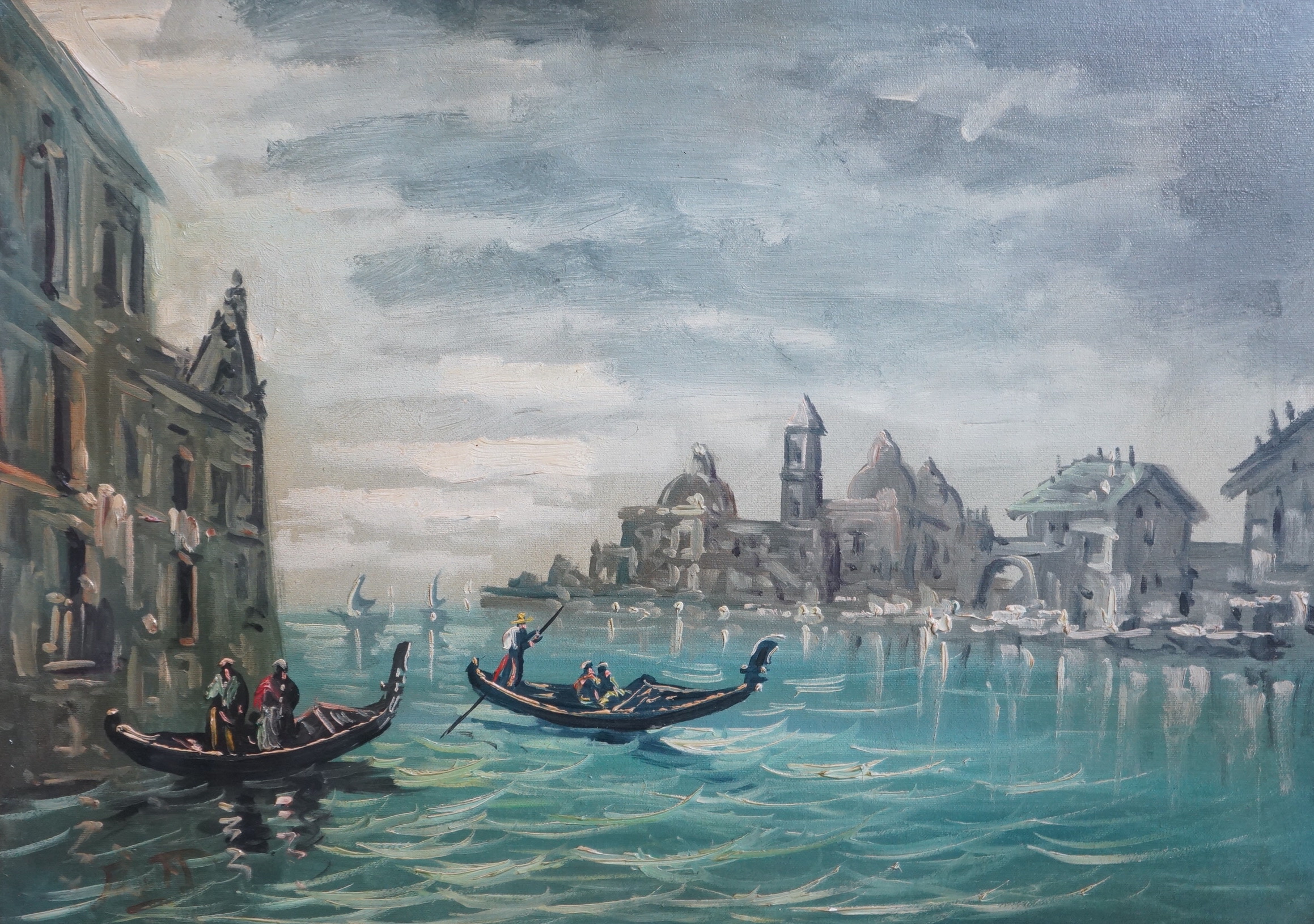 Emil Bott, oil on canvas, View of Venice, initialled, 49 x 68cm, Condition - good